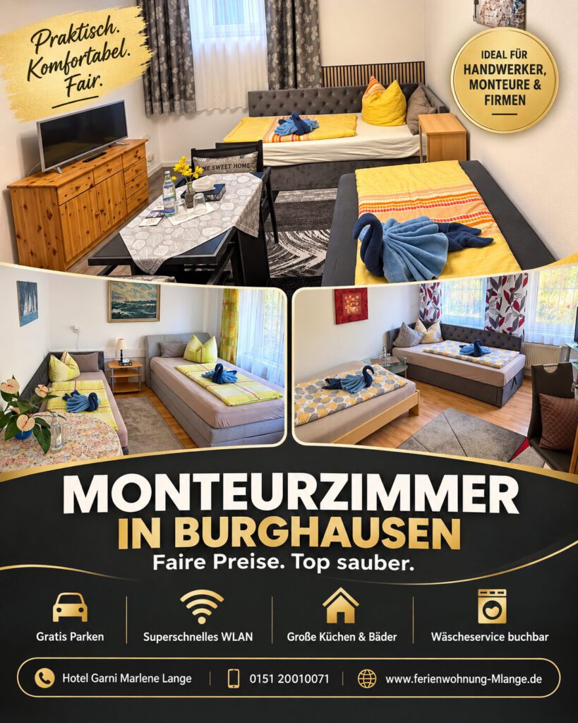 Monteurzimmer in Burghausen – Hotel Garni Marlene Lange